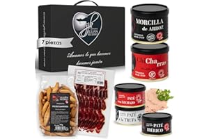 JULIAN BECERRO Julián Becerro Cesta Gourmet para Regalar | Cestas de Navidad con Jamón Bellota Paleta 100% Ibérico | Paté Ibérico | Paté Lechazo | Paté Trufado | Picos | Picadillo Chorizo | Morcilla (Lote Clásico)
