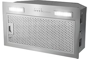 Turbionaire Selena 50 TSL50S Cappa Cucina Incasso 52 cm, Acciaio Inox, 600 m³/h, 3 Velocità, LED 4000K, Filtro antigrasso Acciaio Inox a 5 strati