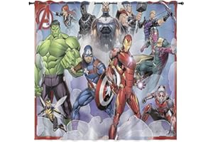 LKFFHAVD - Tende oscuranti con stampa 3D, con occhielli, motivo Avengers, Captain America, Iron Man, set da 2 pezzi, per camera da letto e cameretta dei bambini, 150 x 166 (L x A), 5
