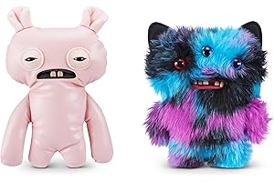 Fuggler Butt Ugly Pets 9-inch Series 1 (2PK) by ZURU, Funny Ugly Monster Plush Toy (Squidge - Hairless Rat) & (Reek-O - Black Cat)