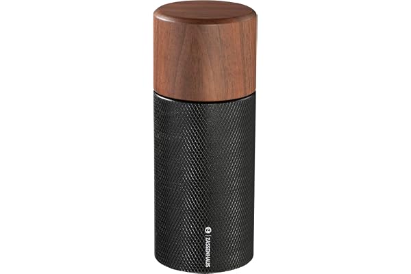Zassenhaus Pepparkvarn PERFORMER, CNC-fräst kvarn, valnöt, 13 cm | Kryddkvarn, aluminium, dubbla kullager, för långa peppar och kryddbär, steglöst justerbar