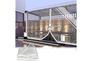 SDLLG Transparente Plane mit ösen 2.8 * 4.2m Abdeckplane mit Reißverschluss 0.35mm Pflanzenschutz Regen-Vorhänge PVC Glas Klare wasserdichte Tarps Schutzplane Allzweckplane als Türvorhang Kunststoffplane