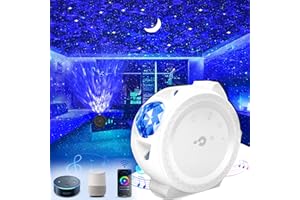 TOGAGA 3 in 1 Lampe Projecteur Ciel Etoile LED Smart Home Compatible avec Alexa Google Assistant, Dynamique Projecteur Galaxie Veilleuse pour Bébé Enfant Decoration Chambre Cinéma Maison (Blanc)