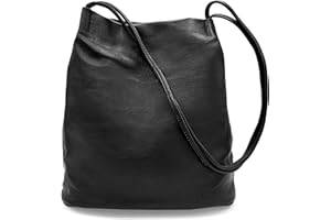 Woodland Leathers Women's Medium Size Vegan Leather Hobo Bucket Tote Handbags For Women - Elegant Black Handbag With Long Straps, Stylishly Spacious Designer Elegance bags for women
