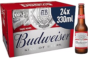 Budweiser Lager Beer Bottle, 24 x 330ml