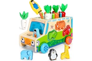 COOLJOYA Jouet Enfant Montessori 2 Ans Bébé | Jouet en Bois Magnetique Montessori 2 Ans | 7-in-1 Jeu Éducatif Sensoriel Animaux | Jouets en Bois pour Enfant Garçons Filles 1 2 3 Ans