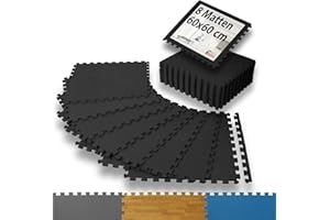‎ALPIDEX ALPIDEX 8er Set Bodenschutz Sportgeräte Matte 1cm Dicke 60x60 cm Trainingsmatten 2,88 m² Unterlegmatte Pool Fitness Turnmatte Fitnessraum Gymnastikmatte Fitnessmatte Bodenmatte Gummimatte