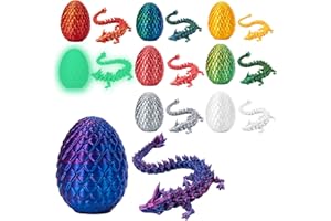 VIMAZ 3D Printed Dragon with Egg,3D Printed Gem Dragon with Detachable Mystery Dragon Scale Egg Kids Adults Fidget Toys for Autism/ADHD 11.8'' Gem Dragon 5.1'' Scale Egg,3D dragon