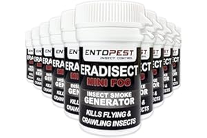Entopest 10 x Smoke Bomb Fogger Kit - Professional Strength Room, Void & Space Insect Treatment Control for Flies, Moths, Fleas etc (Eradisect Mini Fog 3.5g)