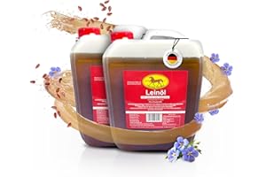 Scheidler horse-direkt Leinöl für Pferde, Hunde & Katzen 2X 5 Liter – Mühlenfrisch kaltgepresstes Leinsamenöl ohne Zusätze – Reich an Omega 3 & 6 für Fellwechsel/Barf Öl– Aus Deutschland