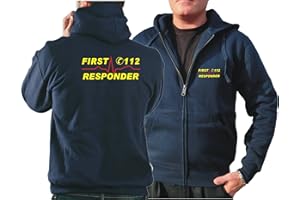 ‎FEUER1 feuer1 Kapuzensweatjacke Navy, First Responder mit Herzrhythmus