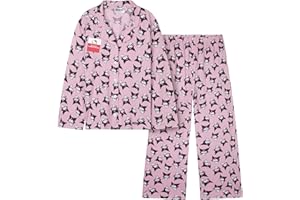 Hello Kitty Sanrio Pyjama Fille et Ado, Ensemble Haut et Bas, Tenue de Nuit Enfant Kawaii, Pyjama Hiver Doux et Confortable