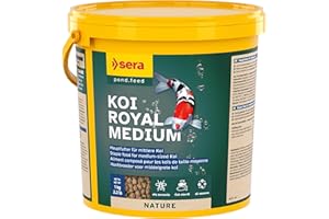 Sera koi Royal Medium 3,8 L (1 kg) | alimento Principal para un Crecimiento equilibrado de los Kois de Entre 12 y 25 cm | granulado Flotante