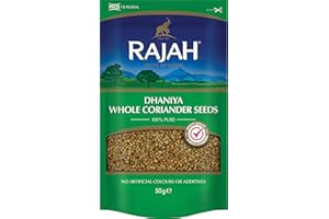 ‎RAJAH Rajah Koriandersamen – Ganze Korianderkörner zum Würzen, Kochen und Backen – 1 x 50 g