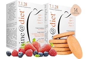 LINE@DIET Biscotti proteici Lineadiet - 14 monoporzioni di biscotti gusto frutti rossi - 30% proteine, ridotto contenuto di carboidrati e zuccheri (70 biscotti totali)