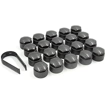 6x 17mm Grey Alloy Wheel Nut Bolt Covers For Audi A1 A3 A4 A5 A6 A7 Q2 Q3 Q5 Q7