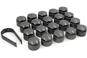 Partsdealers® Radmutterabdeckungen 17 mm für Audi A1 A3 A4 A5 A6 A7 A8 TT Q3 Q5 Q7 Q8 – 20 Stück Set inkl. Montagewerkzeug – Dunkelgrau Metallic