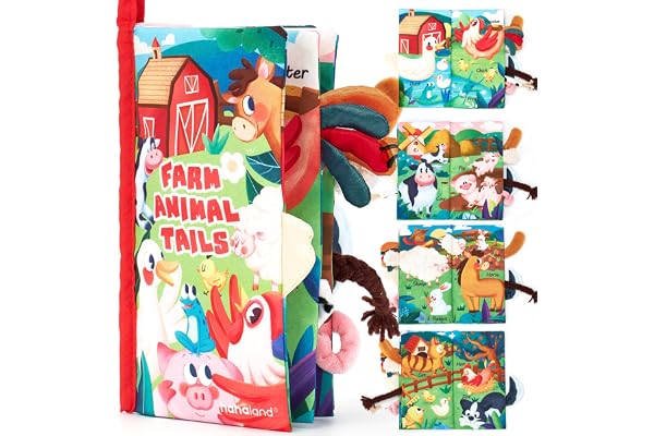 hahaland Jouet Éveil Sensoriel Bébé 0 3 6 Mois Jouet Suspendre Livre Tissu Montessori Cadeau de Naissance pour Tout-Petit Garçon Fille