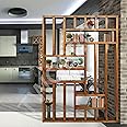 Urbane Crafts Wooden Room Divider Room Partition with Multiple Storage Shelfs Self Standing for Dividing Hall and Kitchen Space Home Office Space Divider Free Standing