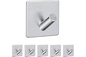 SISYS Ganci Adesivi, 6 Pezzi Appendiabiti da Porta Ganci Muro per Camera Cucina Bagno Soggiorno Portasciugamani Ganci Impermeabile, Argento