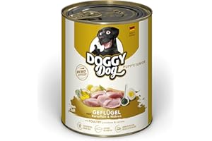 DOGGY Dog Paté Puppy/Junior Lot de 6 boîtes de 800 g de Nourriture Humide pour Jeunes Chiens, Nourriture pour Chiots sans céréales, avec Huile de Saumon et Moule aux orles Vertes, fabriquée en