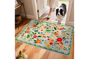 YOSEPATI Ultratunn Blommig Boho Dörrmatta För Inomhusbruk Halkfri 91x60cm