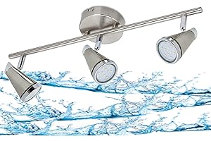 ‎TRANGO Trango - 3-flammig IP44 LED Badleuchte - In matt-nickel - Dreh und schwenkbar - Als Flurlampe, WC Lampe, Deckenlampe, Spots - Inklusive 3x 5 W LED Leuchtmittel