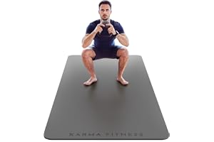 Stor träningsmatta – extra tjock yogamatta på 10 mm | Inklusive bärväska, halkfri, strukturerad TPE, vändbar design, utbildni
