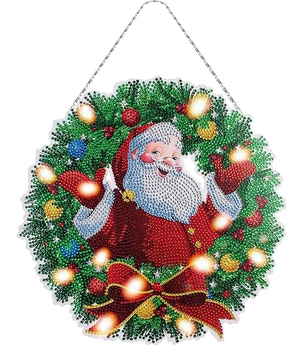 Kit Diamond Painting Natale 12 Pezzi Portachiavi Con Strass, Adesivi 5D Per Decorazioni Fai Da Te