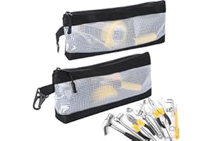 FRETONBA Mała torba na narzędzia, 2 sztuki, wodoodporna torba z tkaniny Oxford, mała torba na narzędzia z zamkiem błyskawicznym i haczykiem, idealna dla hydraulików, rzemieślników i elektryków, biała