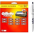 Gillette Fusion 5 LAMETTE DA BARBA, 11 RICAMBI da 5 lame, Rasatura Scorrevole con Striscia Lubrificante, Fino a 1 Mese di Ras