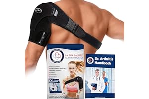 DR. ARTHRITIS Tutore Spalla Ideato da Medici – Dispositivo Medico Registrato di Classe I – Ideale per Lussazioni, Tendiniti o Artrite – Fascia Braccio Sinistro e Destro (Nero, Taglia Unica, Confezione Singola)