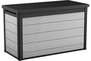 ‎KOLL LIVING GARDEN Koll Living Aufbewahrungsbox Maxi - hochwertige Gartenbox mit Gasdruckfedern - viel trockener Stauraum für Sitzauflagen oder Gartengeräte - 100% wasserdicht - mit Belüftungssystem (Maxi 757 Liter)
