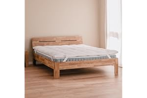 DREAMIN'101 DREAMIN*101 - Topper Matrimoniale 180 x 200 cm in Piuma Traspirante, Correttore Coprimaterasso 4 Stagioni con Angoli Elastici, Alto 6/8cm Fresco e Morbido per Miglior Confort Notturno