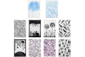 ZFSEYUH 10 Piezas Carpeta de Embossing,Plantilla de Repujado de Plástico Carpetas de Plástico para Estampar en Relieve para la Fabricación de Tarjetas, 14,5 x 10,5 cm