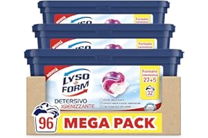Lysoform Detersivo Igienizzante Lavatrice in Capsule Maxiformato Risparmio da 96 Lavaggi