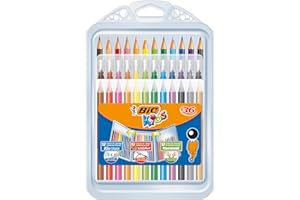 BIC Kids Colouring Set - Case of 36 Colouring Products - Variety Pack with 8 Felt Pens/8 Colouring Pencils/12 Colouring Crayons in Convenient Plastic Case