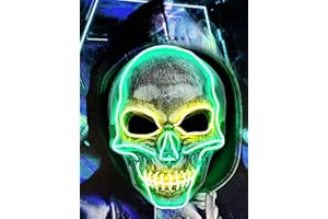 yumcute Halloween Led Maske, LED Purge Maske, The Purge Maske, Coole masken für Erwachsene, Halloween Handgemacht Maske mit 3 Blitzmodi für Party Halloween Fasching Karneval Kostüm Cosplay Dekoration