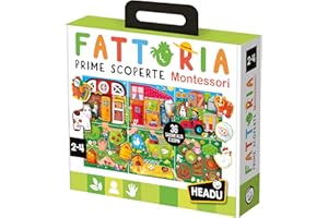 Headu Fattoria Prime Scoperte Montessori La prima fattoria didattica alza, scopri e impara! IT54983 Gioco Educativo Per Bambini 2-4 Anni Made In Italy