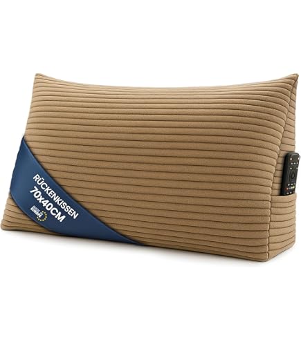 COSTWAY Wigkussen, leeskussen, rugkussen, beenkussen, traagschuim-overtrek, wasbaar, reflux kussen, volwassenen, bedzitkussen, ergonomisch aderkussen, relaxkussen voor bed en bank, 58 x 36 x 50,5 cm