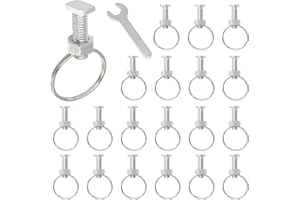 CALEQI Greenhouse Nuts and Bolts, 20 Sets Aluminium T Head Bolts and Rings Creating Suspension Anchors in Glazed Steel Channels for Plant Clips and Climbing Plants