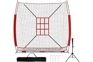 Supvision Baseball and Softball Practice Hitting Net with Strike Zone PitchingNet with Tee Portable Batting Nets Training Companion for Perfect Technique