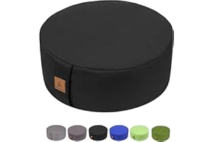 FelizMax Zafu Grano saraceno Meditazione Cuscino Rotondo Zabuton Meditazione Cuscino Yoga Bolster Pavimento Pouf Zip Cotone Organico