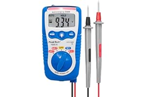 PeakTech 1020 A - Multimètre Numérique avec Lampe LED, Multimètre Portatif, Data-Hold, Voltmètre, Ohmmètre, Ampèremètre Électronique, Testeur de Continuité, AC/DC - Max. 600 V