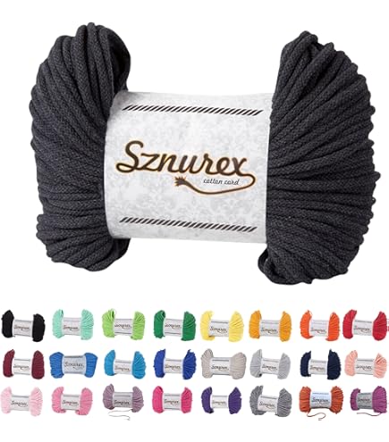 Macramégaren, 5 mm x 100 m, katoenen garen voor macramé koord in 50 kleuren, Oeko-Tex-gecertificeerd, katoenen koord, katoenen garen met polyester kern voor doe-het-zelf (abrikoos, 5 mm / 100 m