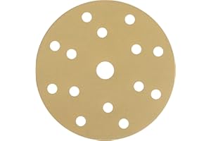 NTools HMF 7, carta vetrata da 150 mm, velcro, grana 400, dischi abrasivi da 150 mm, velcro, 15 fori, per levigatrice orbitale rotonda, cuscinetti per dischi abrasivi all'ossido di alluminio, grana