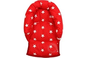 TIRRITO UNIVERSAL Infant Baby Toddler car seat, stroller head support pillow (Soft Cotton) (Star/red)