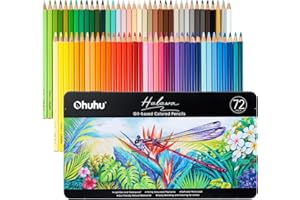 Ohuhu Kredki 72 kolory, profesjonalne kredki do rysowania dla artystów, miękki rdzeń, dla dorosłych, kolorowanka, szkicownik