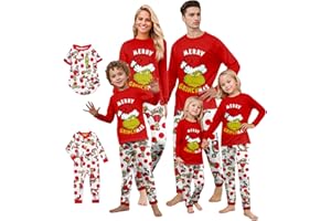 JKJFJKA 𝑮𝒓𝒊𝒏𝒄𝒉 Weihnachts Pyjama Familie Weihnachtspyjama Set Weihnachten Pyjama Matching Christmas Couple Pyjamas Weihnachts Schlafanzug für Damen Herren Kinder