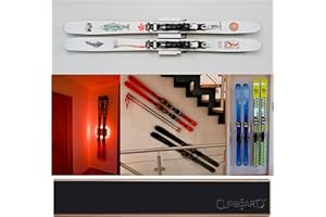 Clipboart® Support mural standard – Support de ski – Ski – Tourenski – Carvingski – Powderski – Alpinski – Carver – Fixation murale à 360° (multiplex-noir)